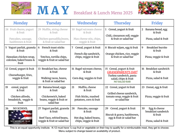 April Menu April Menu